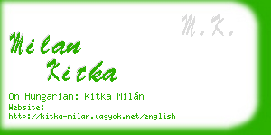 milan kitka business card